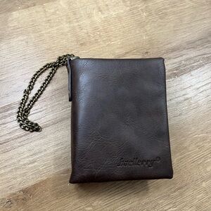 Baellerry Brown Leather Wallet with Chain